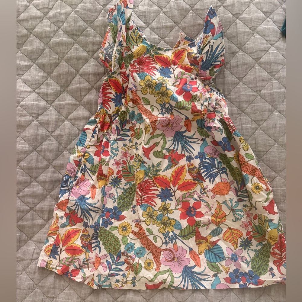 Mini Bode. Girls Floral & Animal Print Cotton Dress - Multicolor